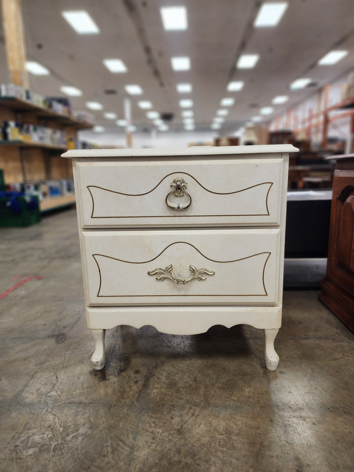 White 2 Drawer Nightstand