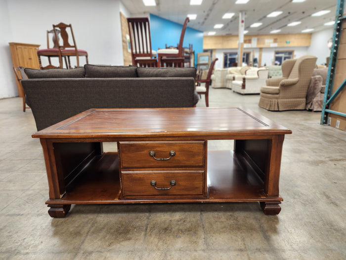 Wooden Coffee Table w/ 2 Doors