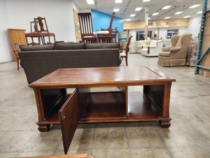 Wooden Coffee Table w/ 2 Doors