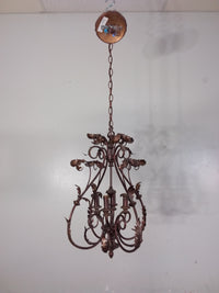 4 Light Metal Leaf Chandelier