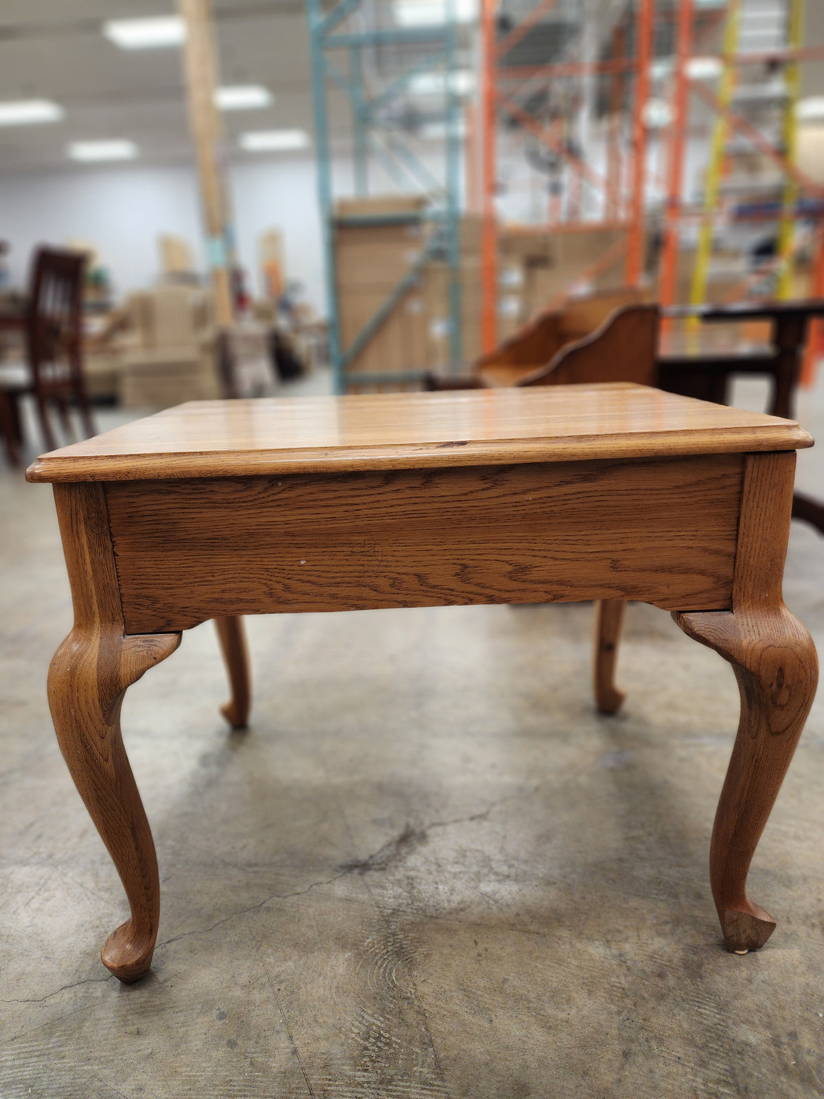 Oak Wooden End Table W/ 1 Drawer