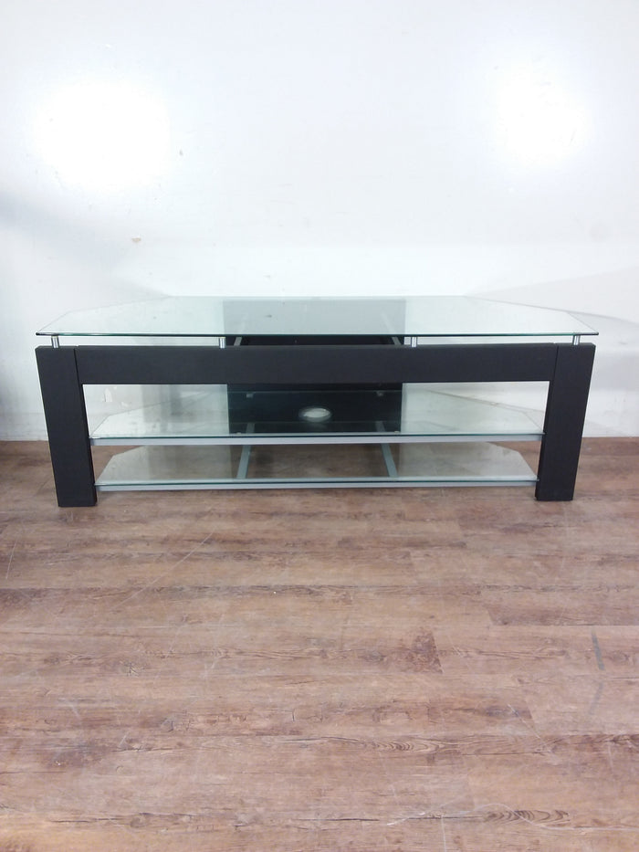 Black Metal & Glass T.V. Stand