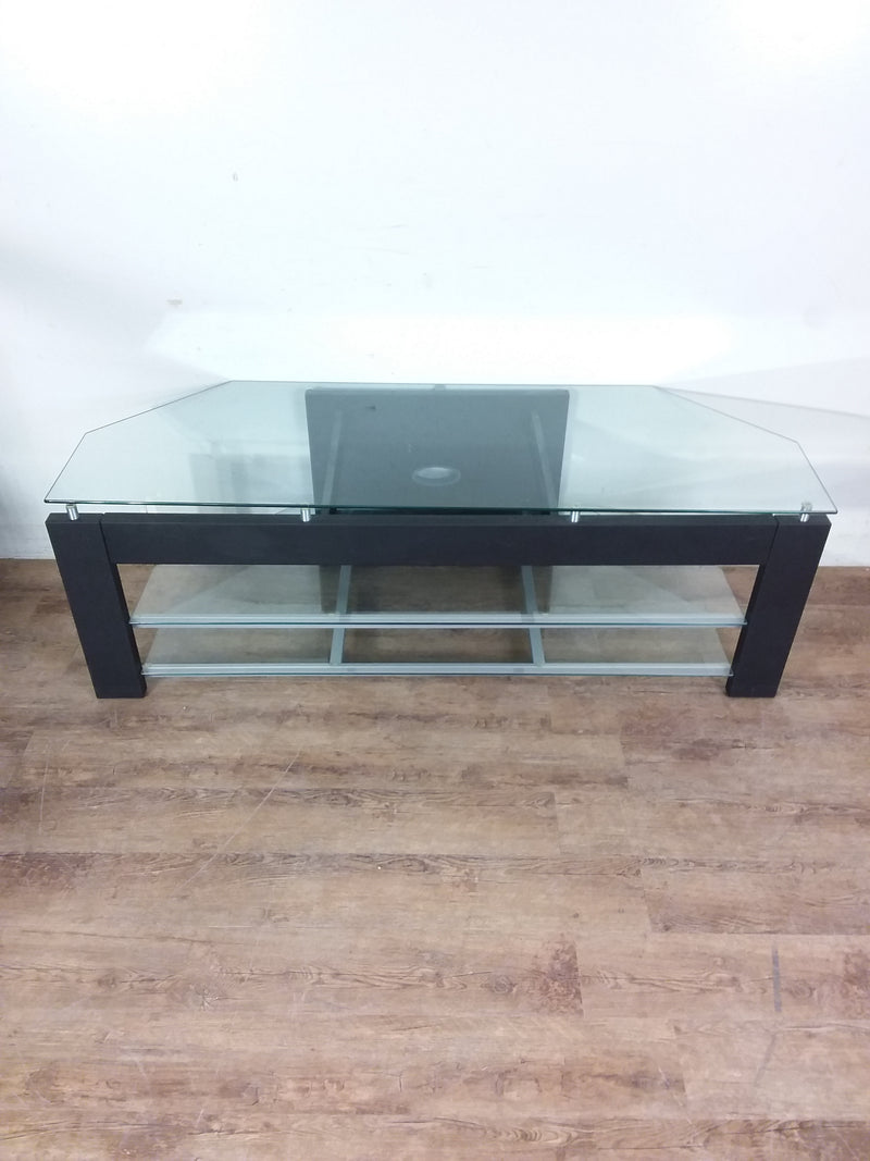 Black Metal & Glass T.V. Stand