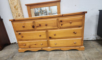 Light Wooden Dresser w/ Mirror