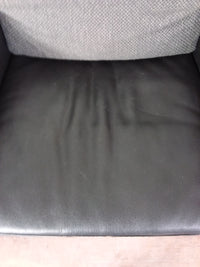 Black Leather & Grey Fabric Armchair