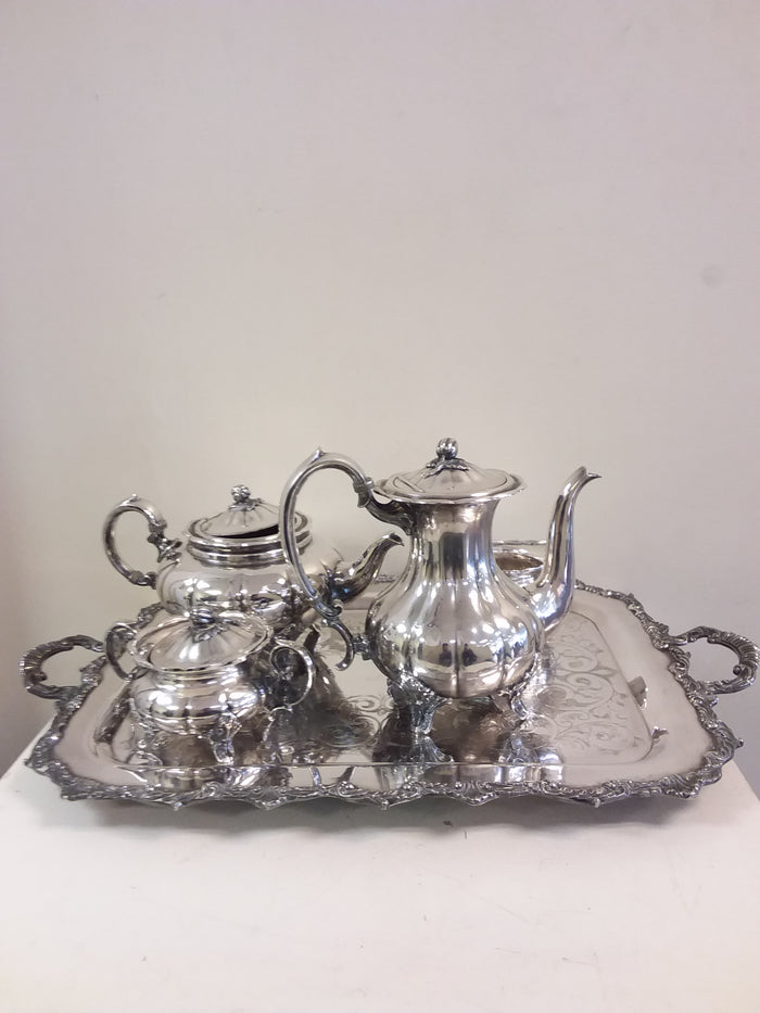 4 Piece Plated Silver Tea Set