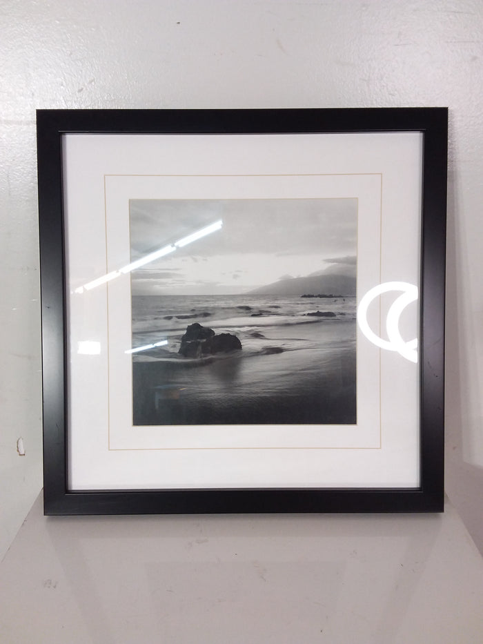 Black & White Beach Framed Print