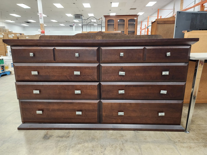 Dark Wooden 8 Drawer Dresser