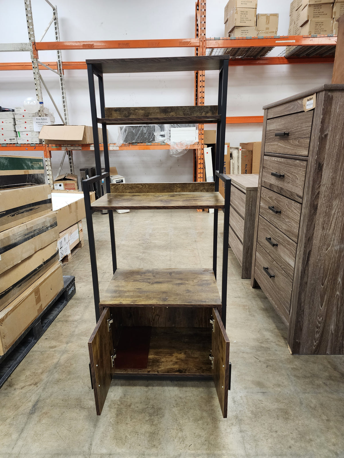 Storage Cabinet w/ Open Shelves