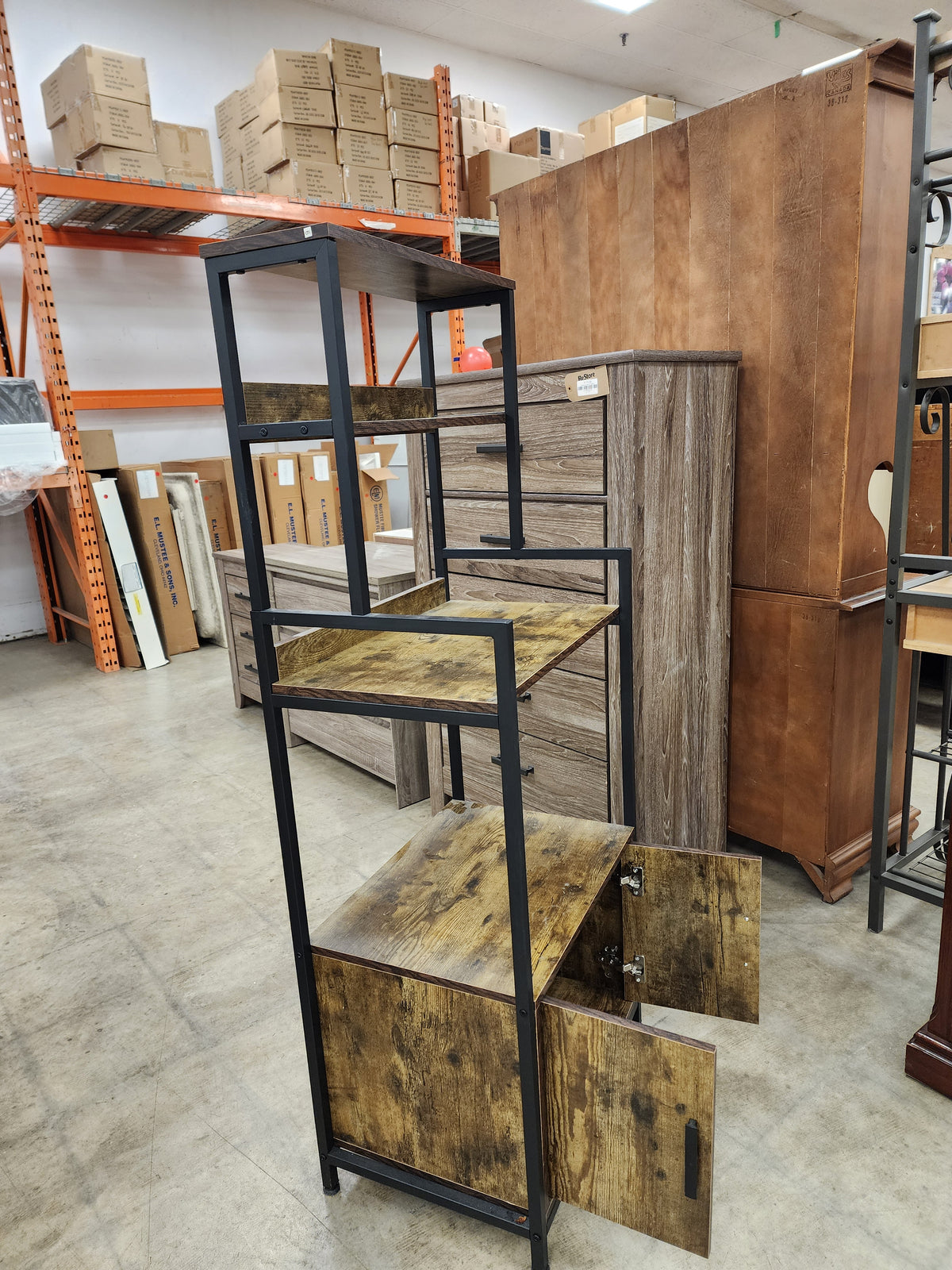 Storage Cabinet w/ Open Shelves