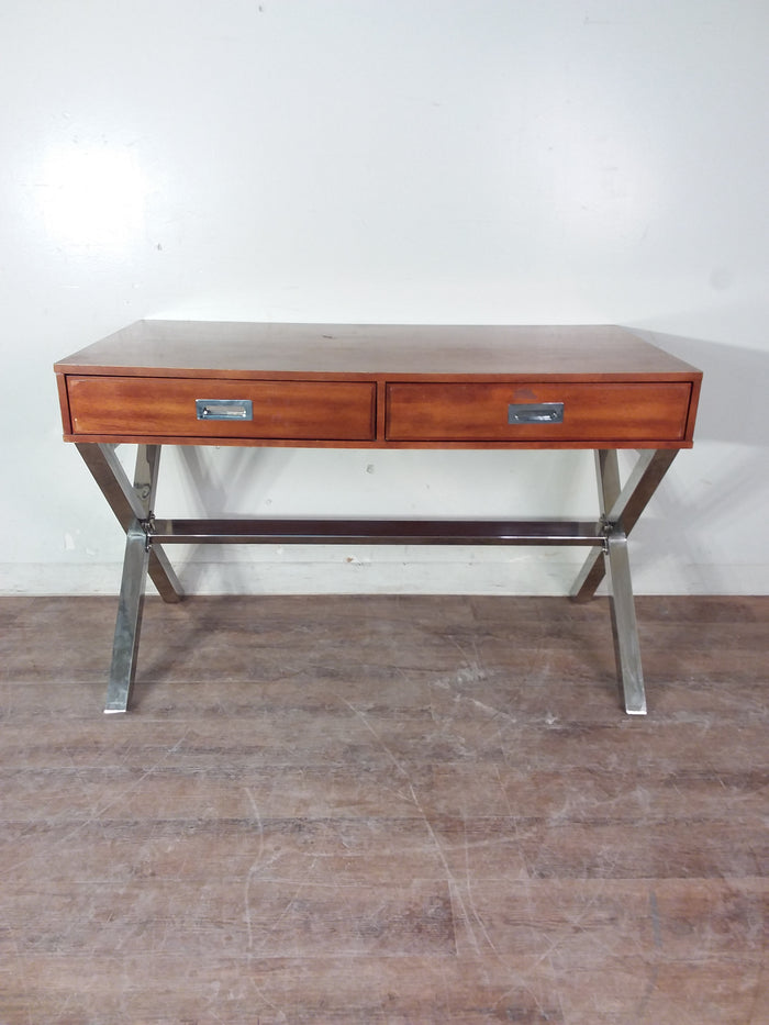 Wood Desk With Chrome Legs