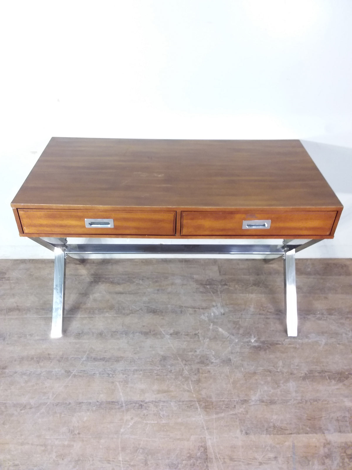 Wood Desk With Chrome Legs