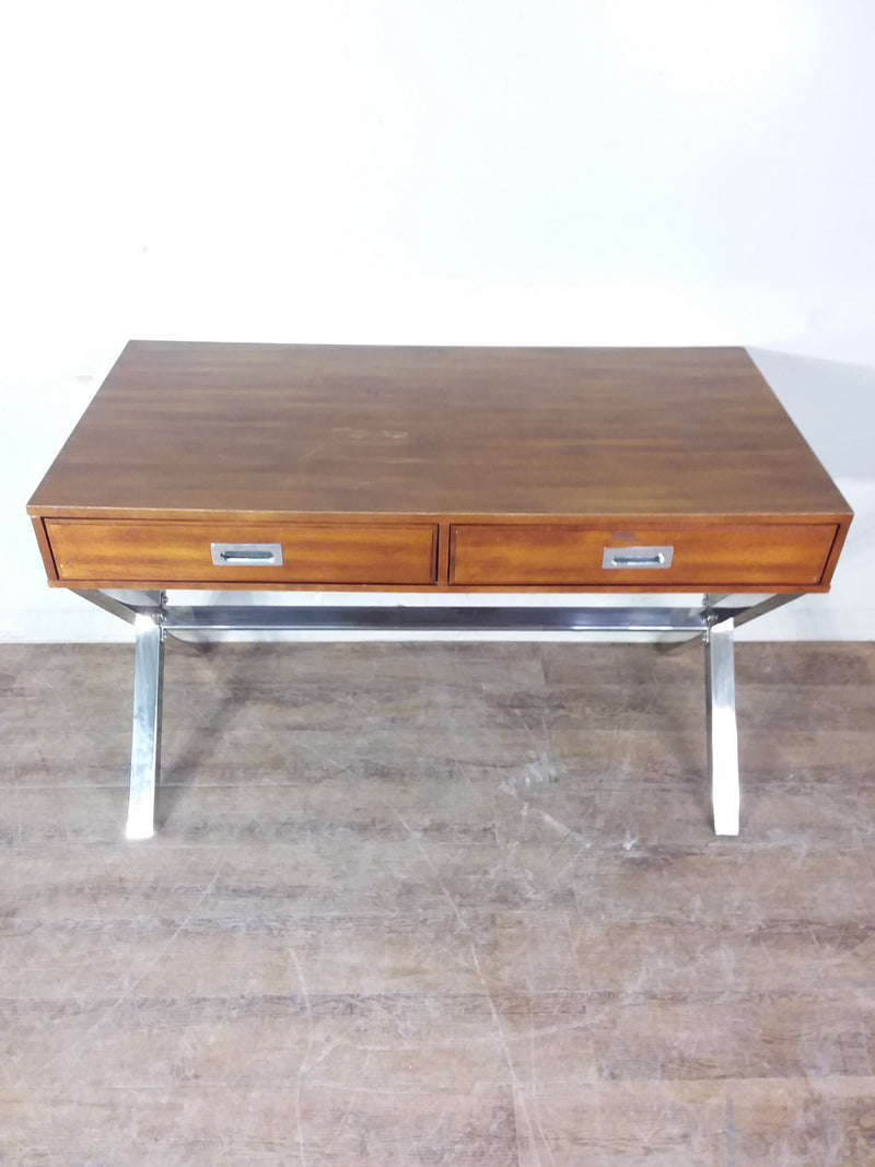 Wood Desk With Chrome Legs