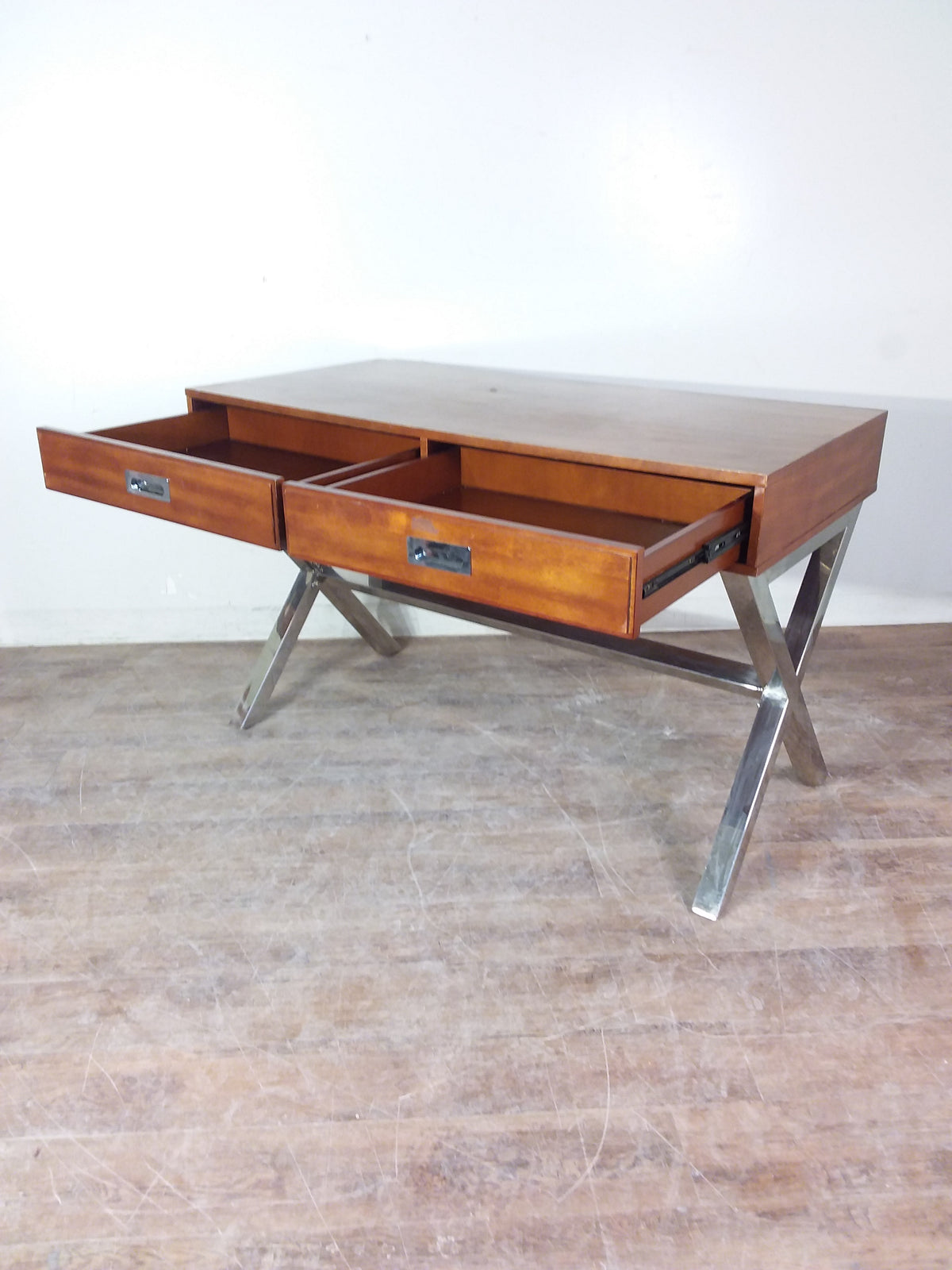 Wood Desk With Chrome Legs