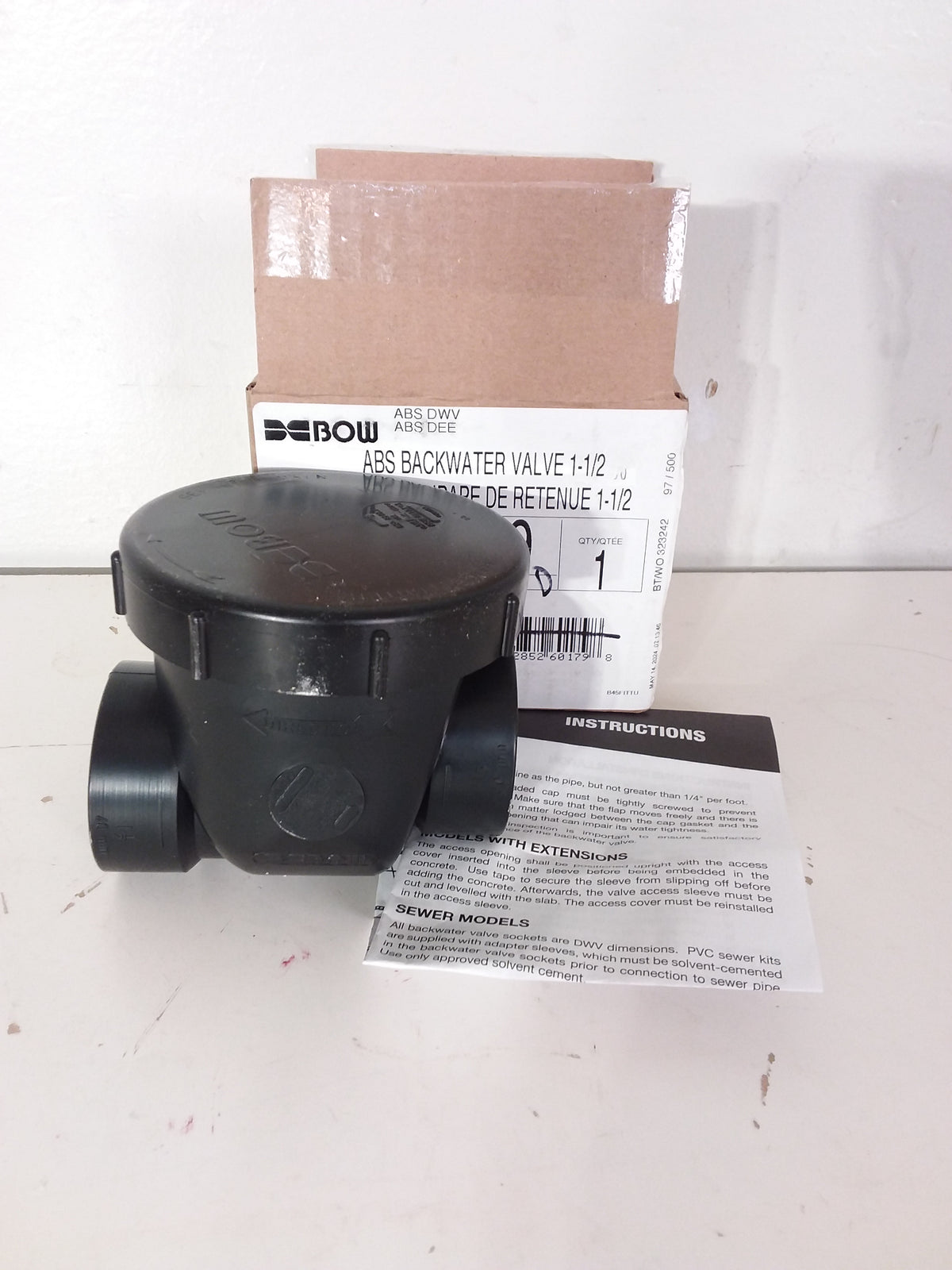 1 1/2 Inch ABS Backwater Valve