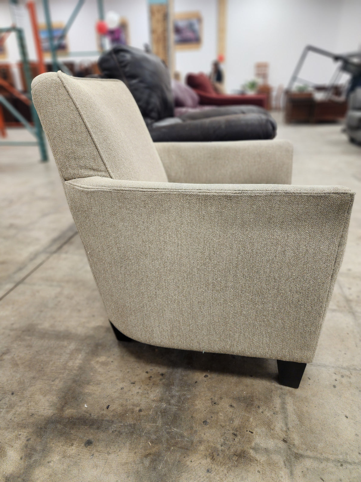 Taupe Upholstered Armchair