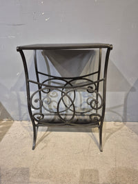 Wrought Iron Side Table / Magazine Rack