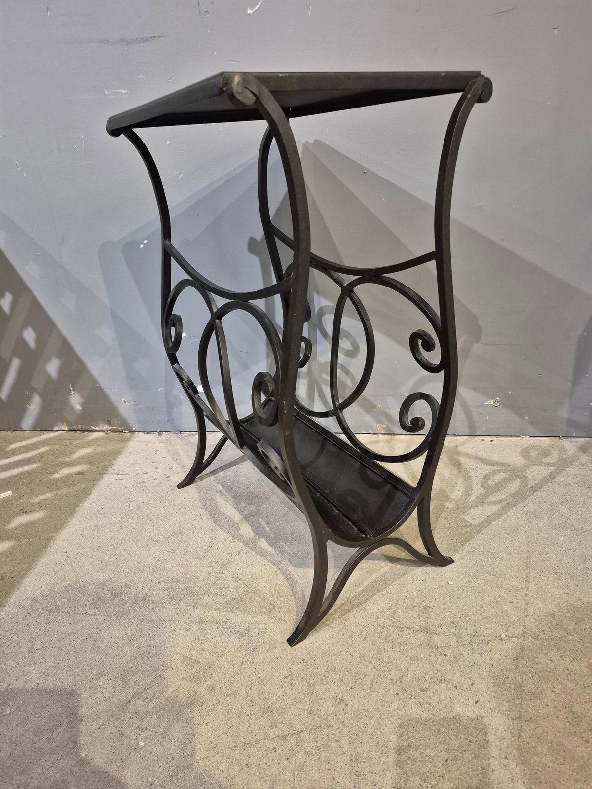 Wrought Iron Side Table / Magazine Rack