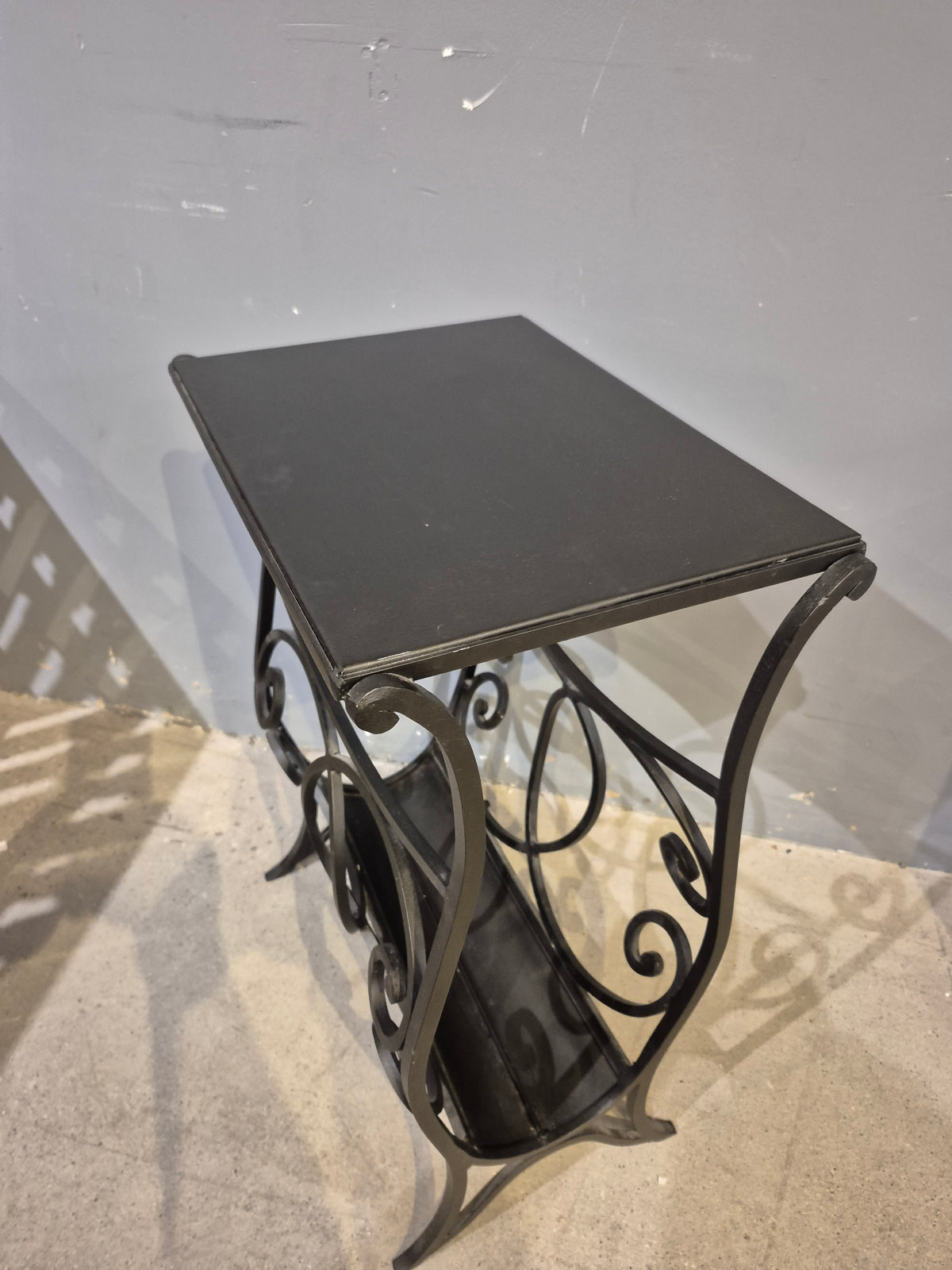 Wrought Iron Side Table / Magazine Rack