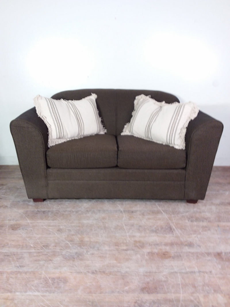 Brown Patterned Love Seat