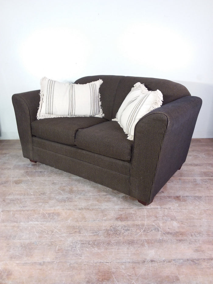 Brown Patterned Love Seat