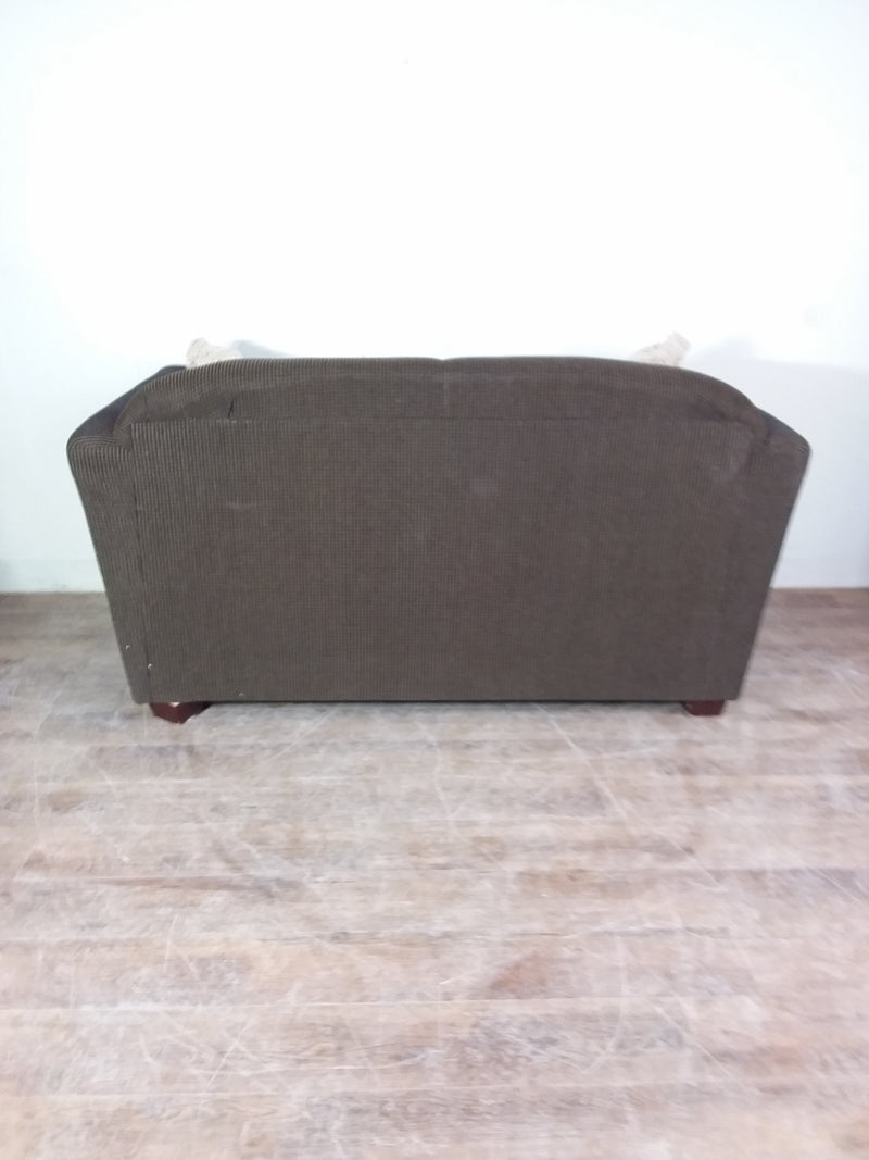 Brown Patterned Love Seat