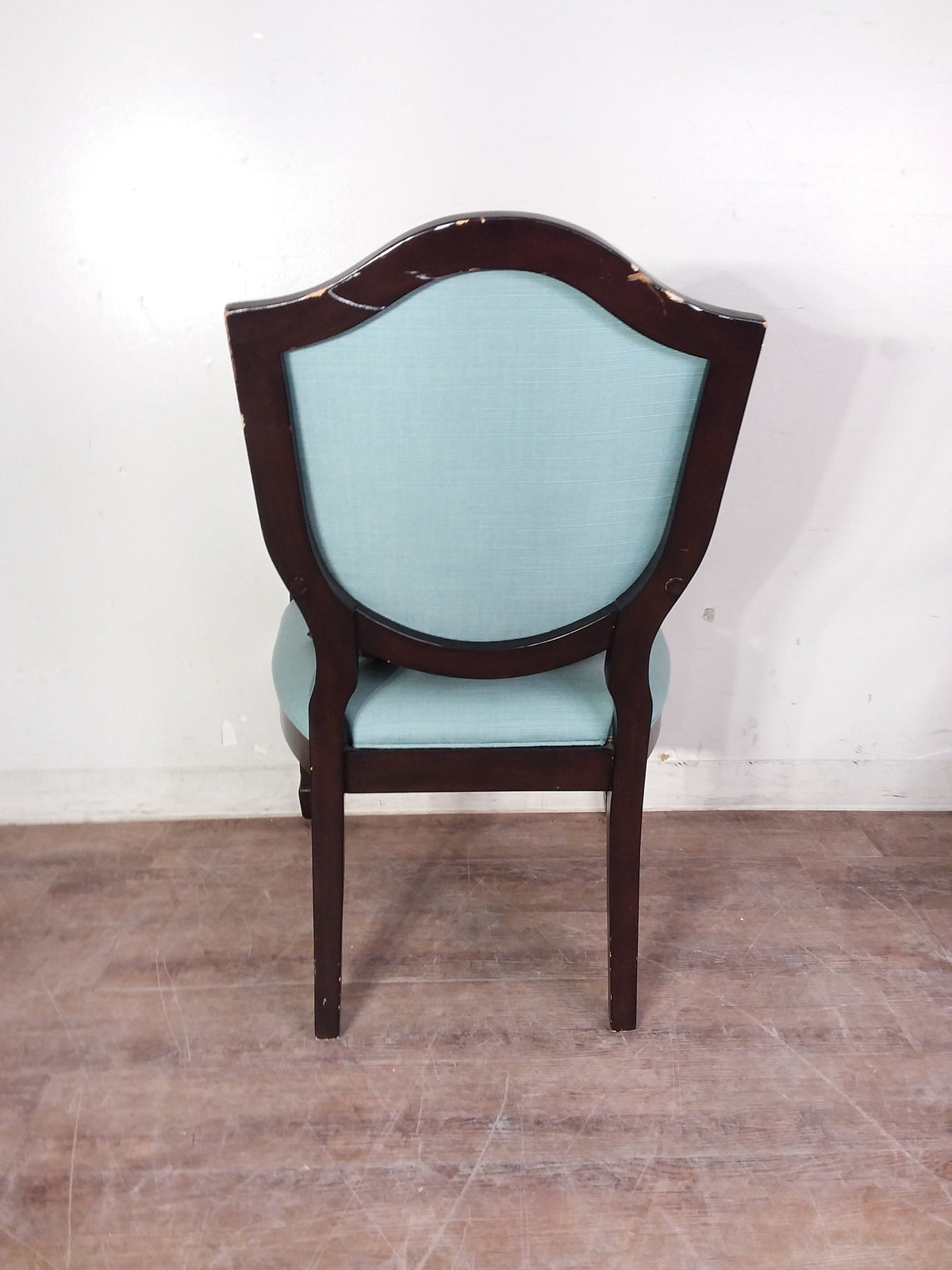 Light Blue & Brown Wood Accent Chairs