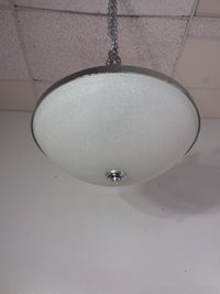 Round Frosted Chrome Finish Pendant