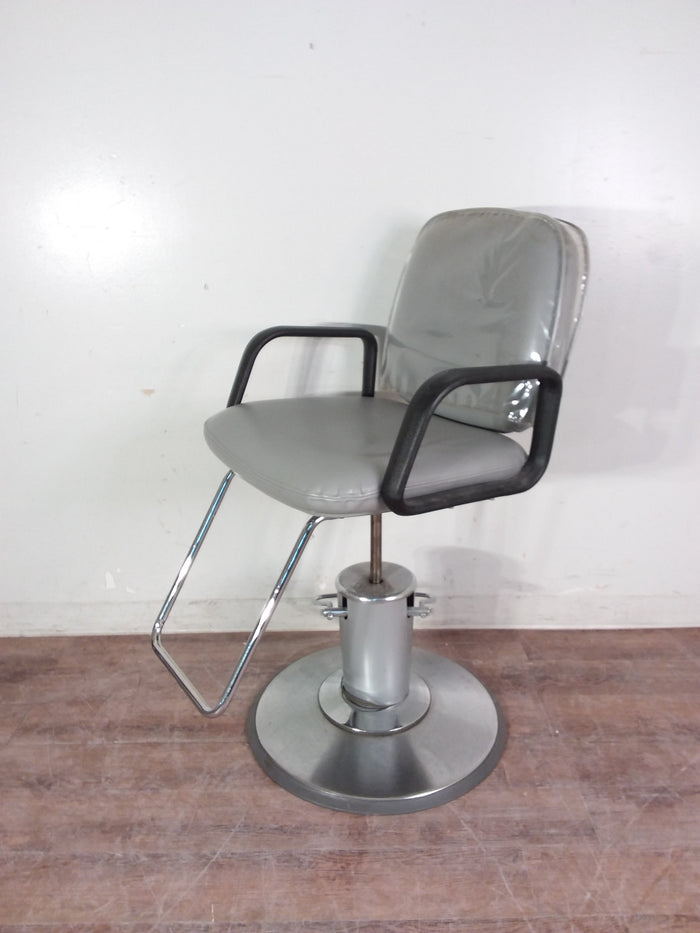 Grey & Chrome Finish Barber Chair