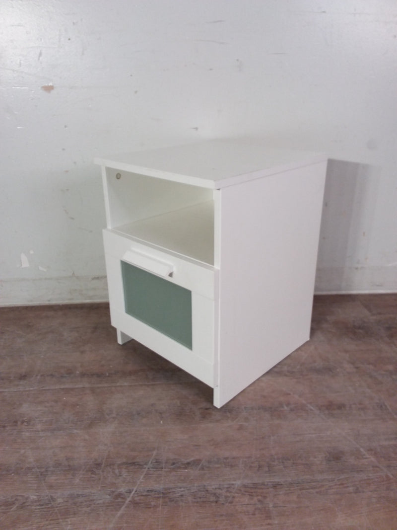 White End Table With Drawer