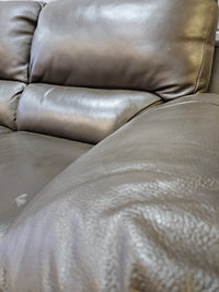 3-Seater Brown Leather Loveseat Sofa