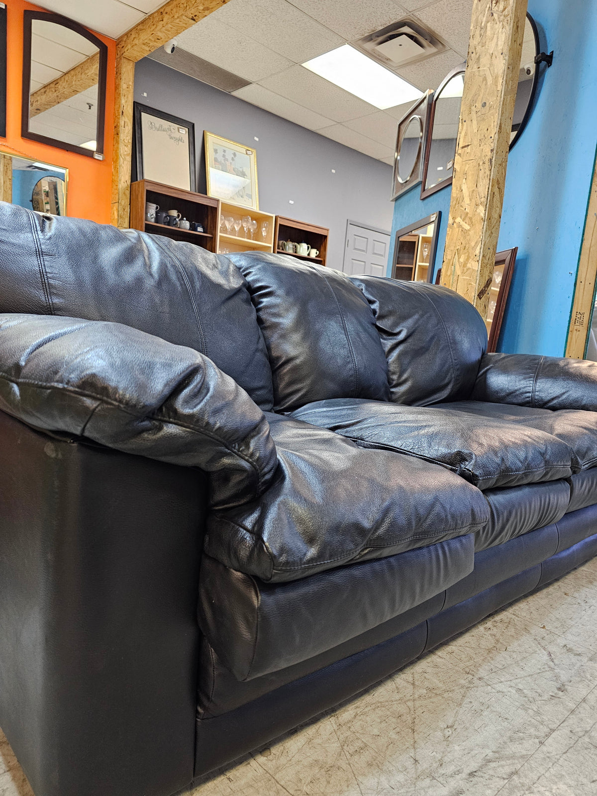 3-Seater Black Sofa