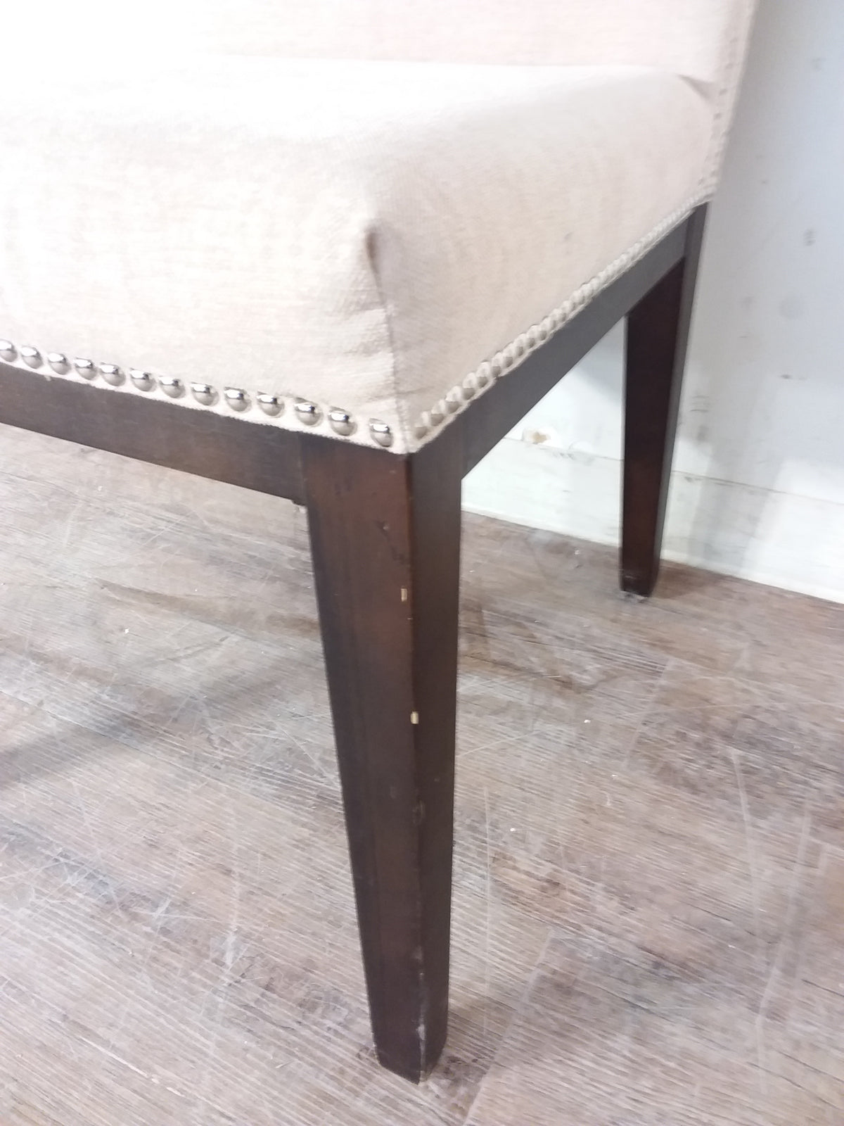 Tan Studded Accent Chair