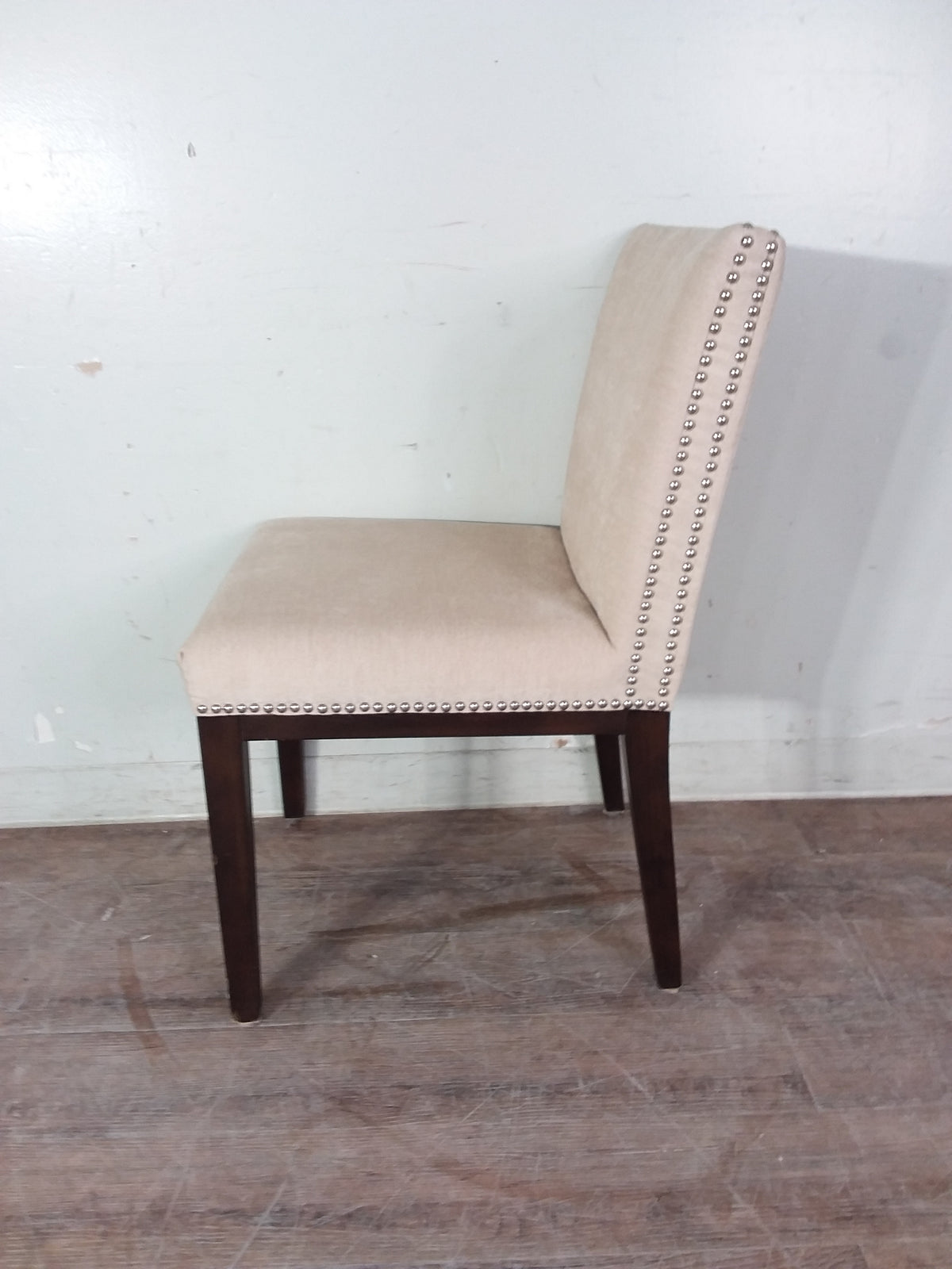 Brown & Tan Studded Accent Chair