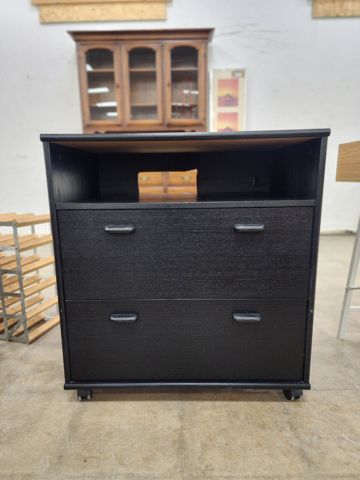 Black Shoe Cabinet w/ 2 Flip Drawers