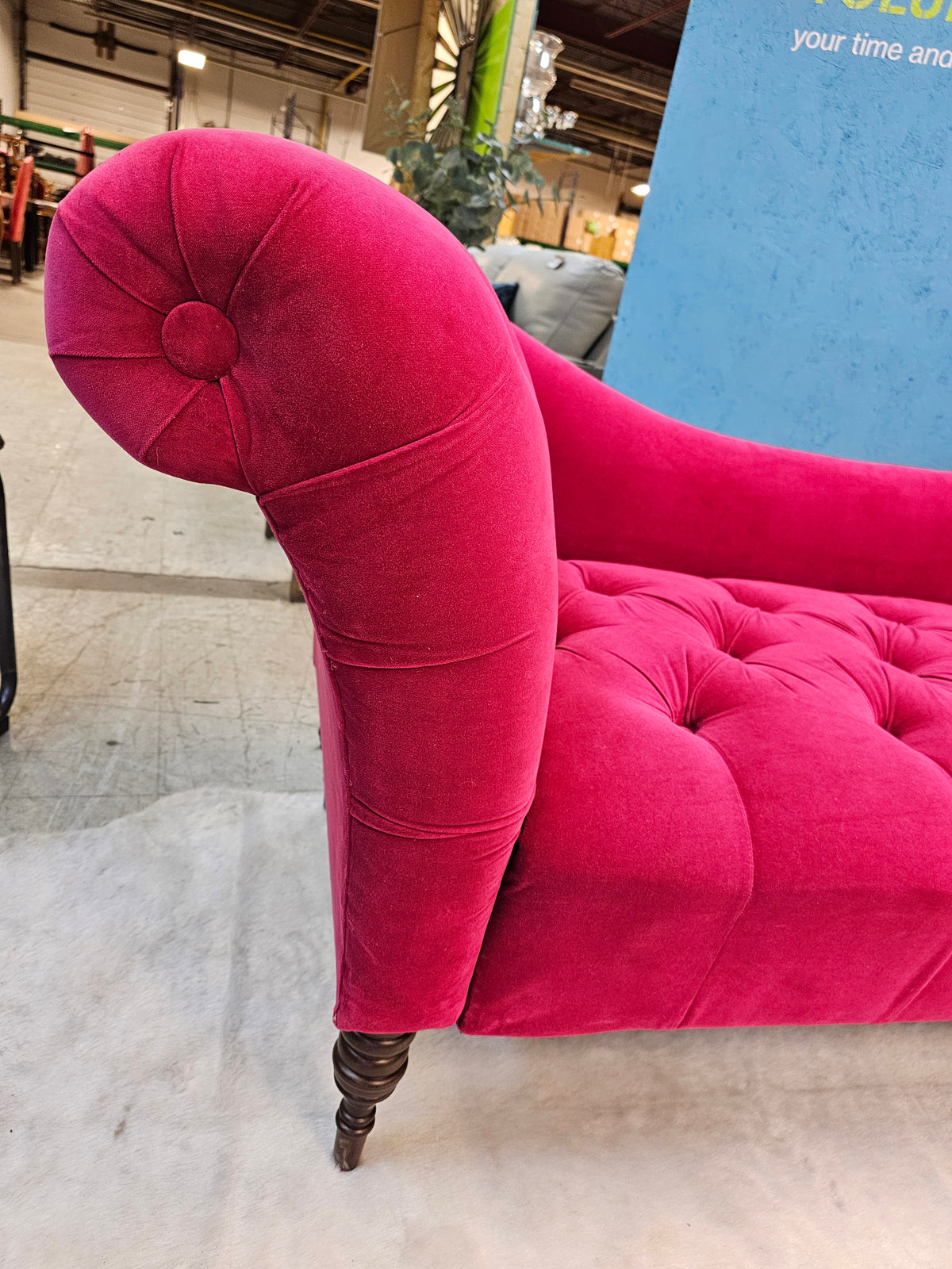 Rolled Arm Velvet Chair