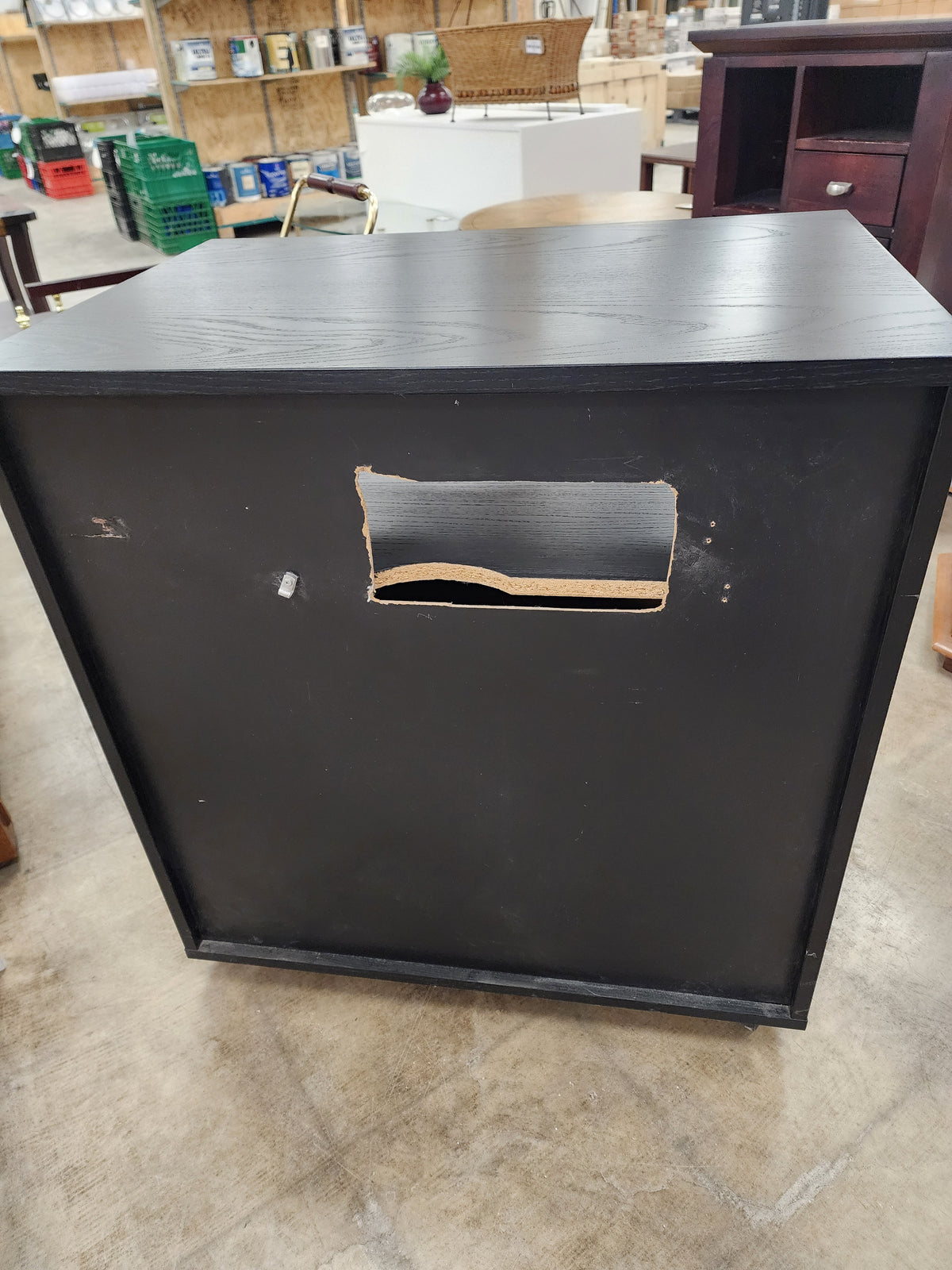 Black Shoe Cabinet w/ 2 Flip Drawers