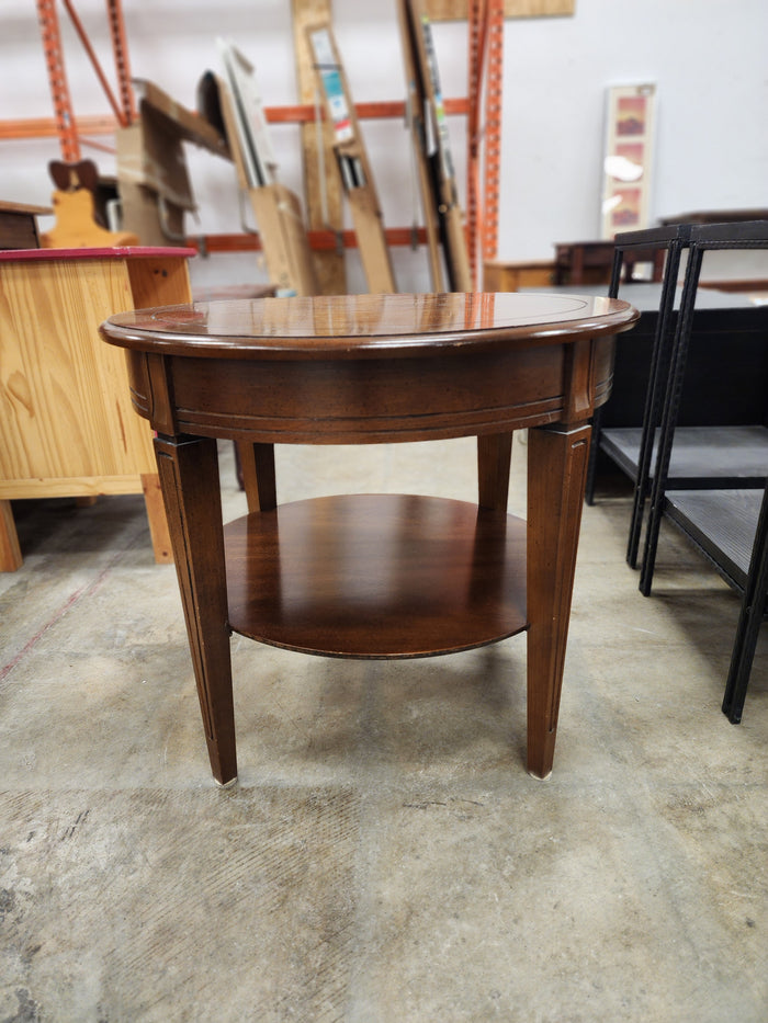 Round Wooden End Table