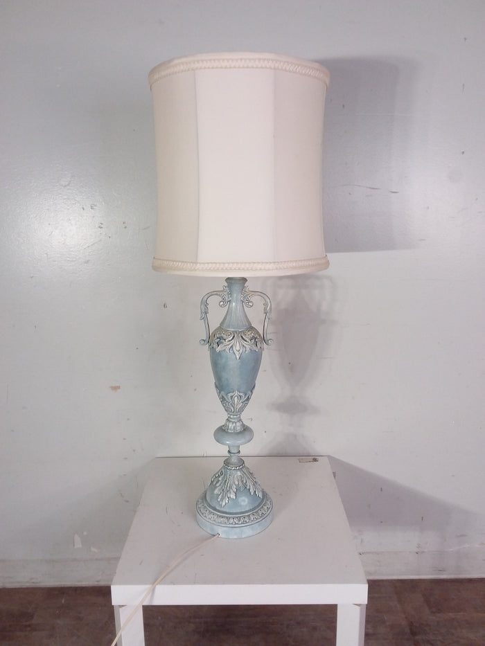 Ornate Blue & Cream Table Lamp