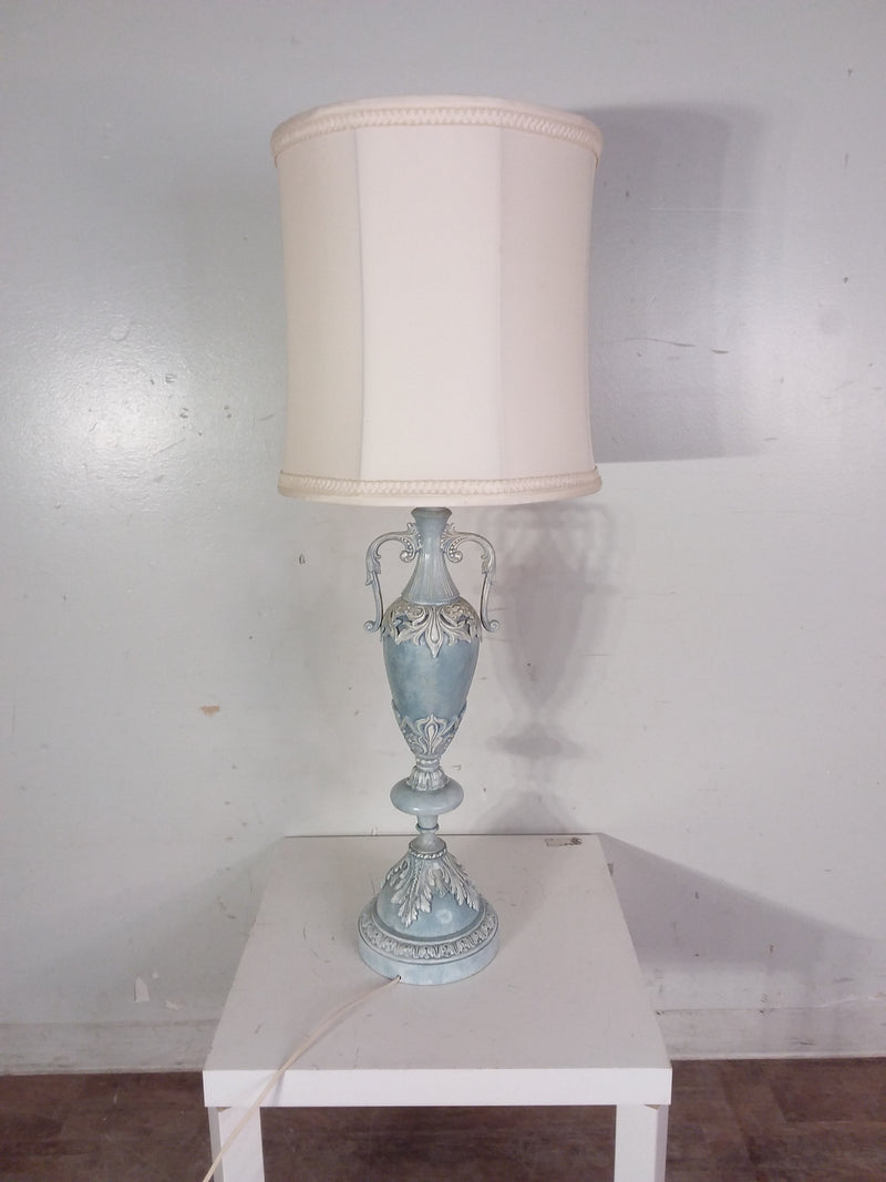 Ornate Blue & Cream Table Lamp