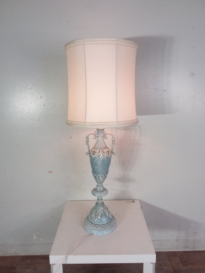 Ornate Blue & Cream Table Lamp