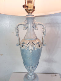 Ornate Blue & Cream Table Lamp