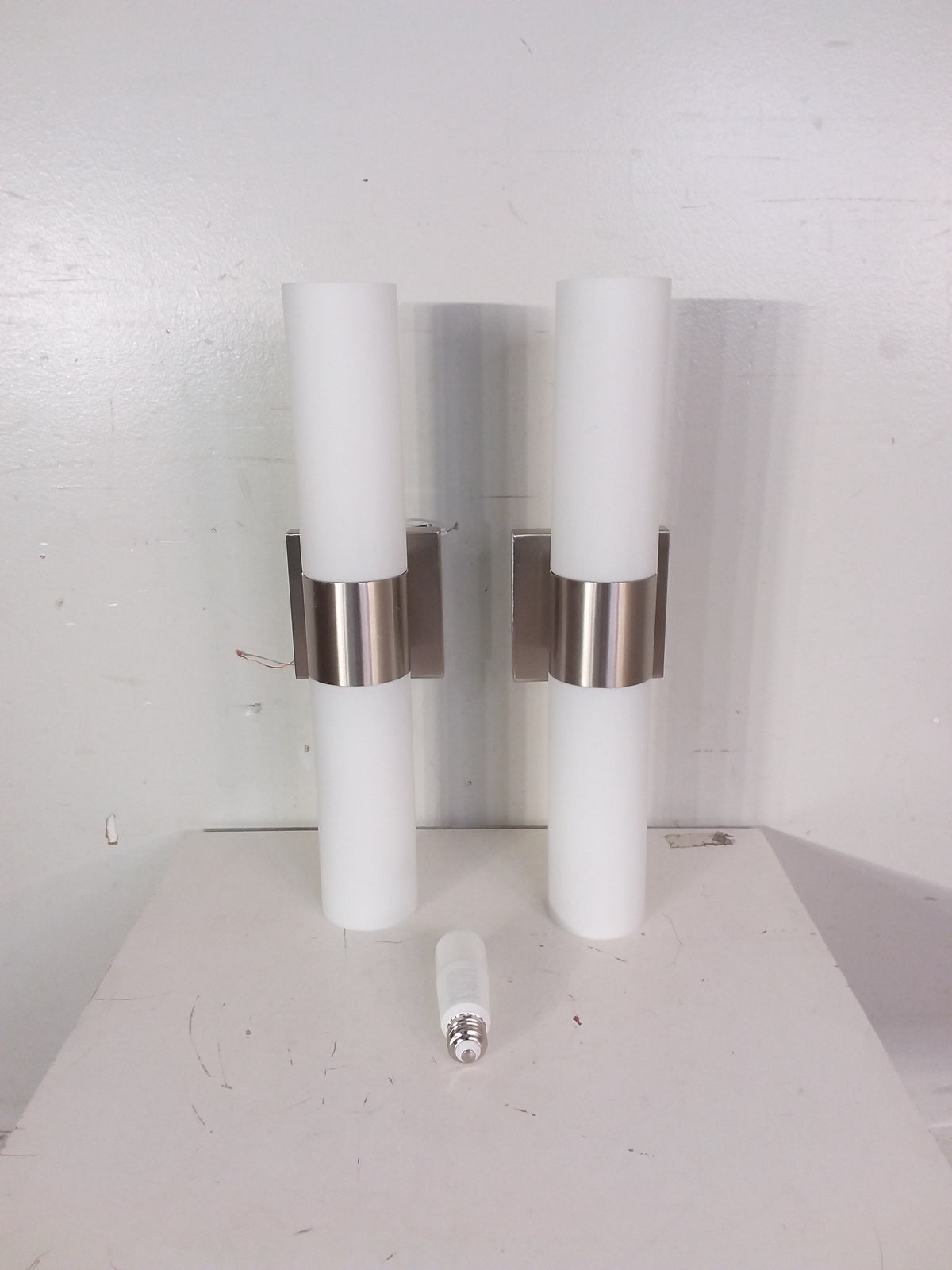 Pair Of 2-Light Cylindrical Sconces