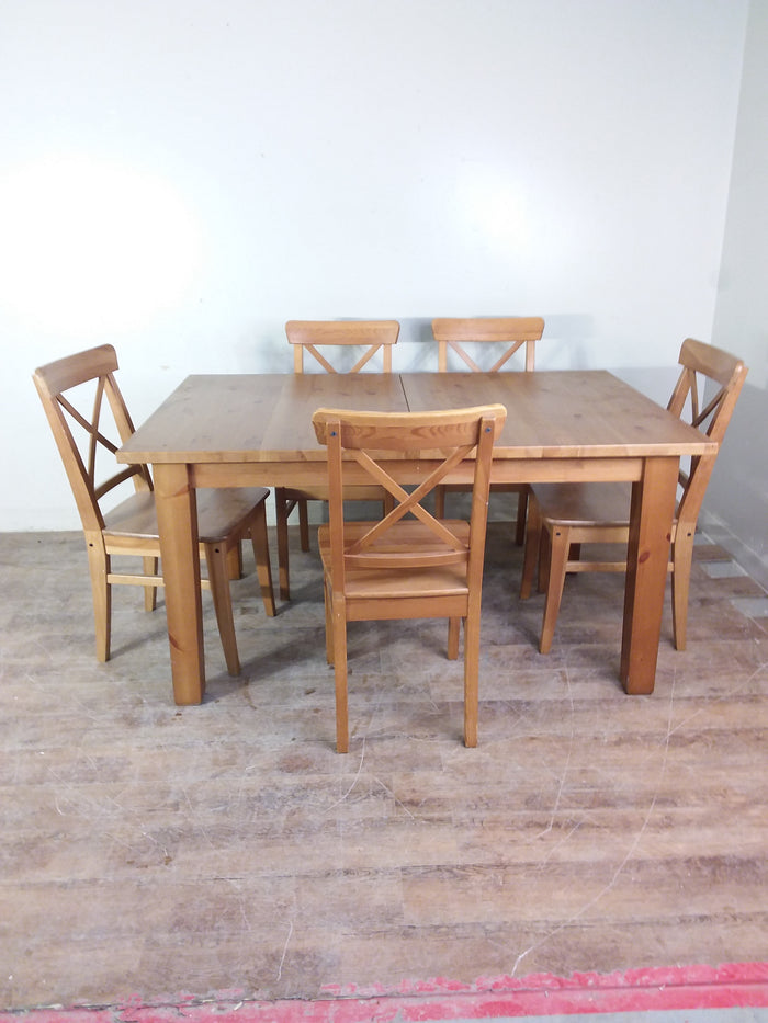 Wood Dining Set-5 Chairs