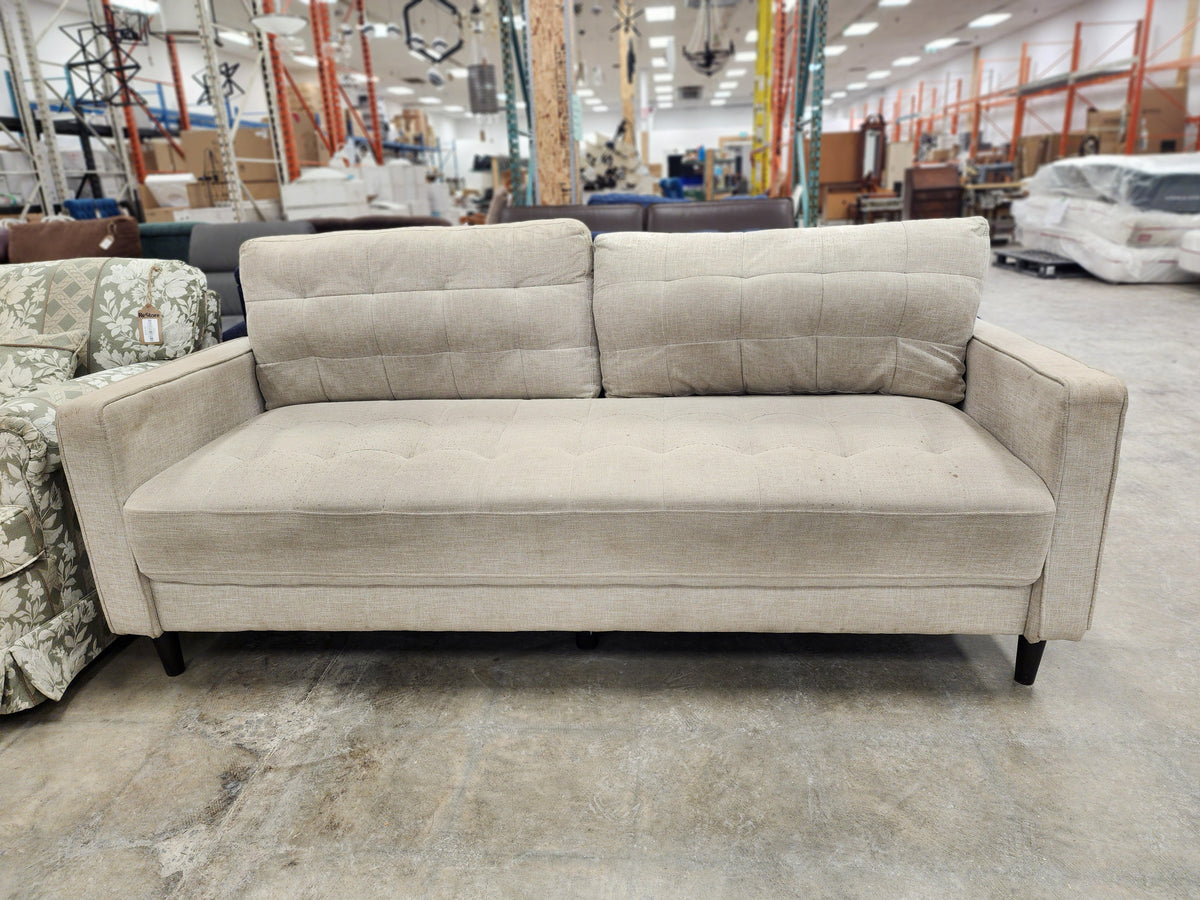 Beige Upholstered 3 Seater Sofa