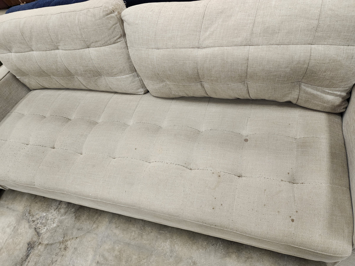 Beige Upholstered 3 Seater Sofa