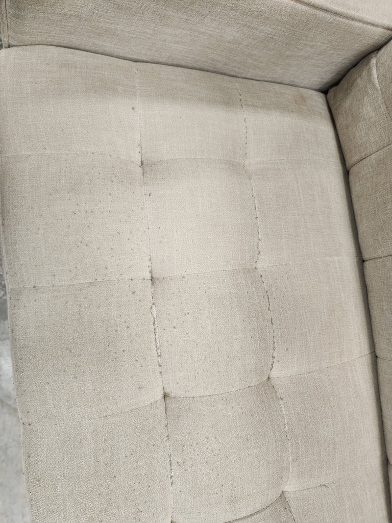 Beige Upholstered 3 Seater Sofa