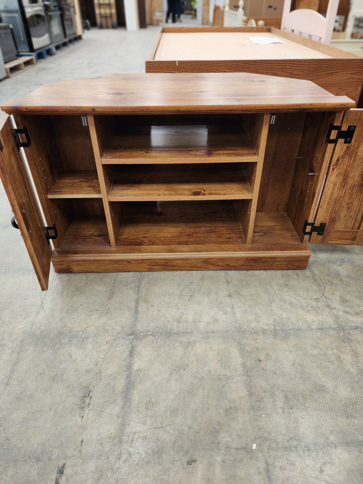 Golden Oak Wooden Tv Stand