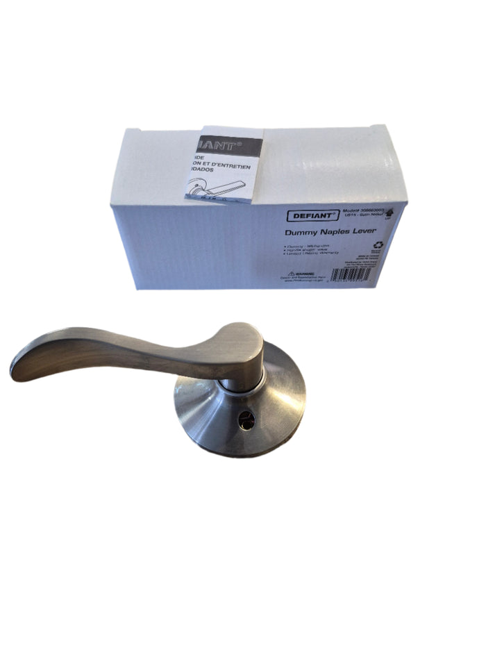 Satin Nickel Inactive Non-Turning Door Lever - Left Handed