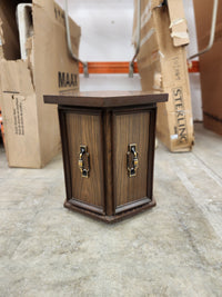 Dark Wood Hexagonal Side Table